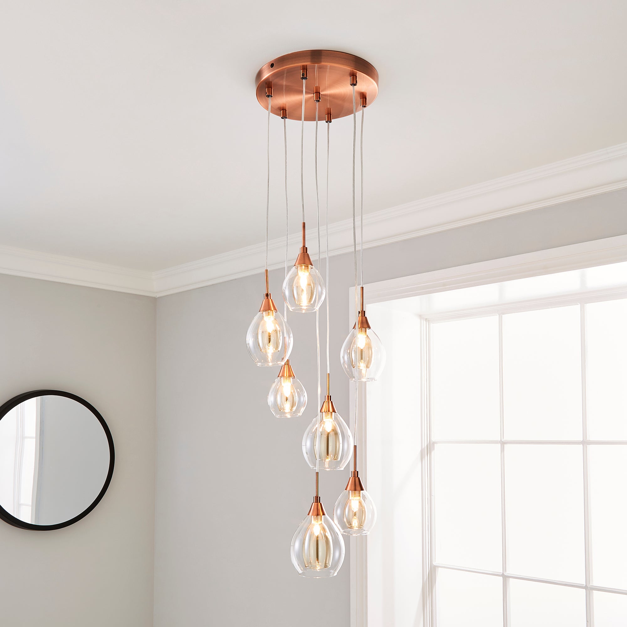 Eden 7 Light Ceiling Fitting Copper Copper