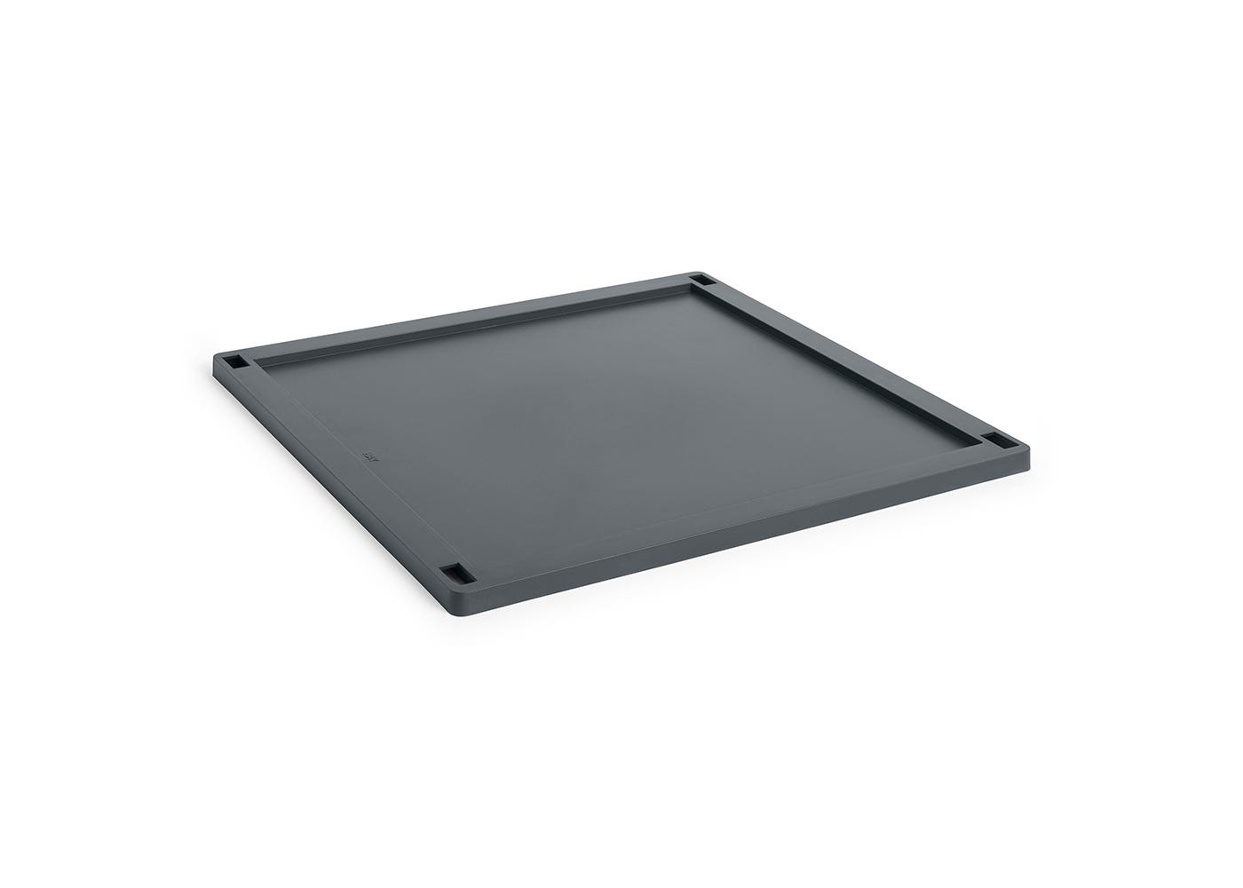 HAY Colour Crate Charcoal Plastic Lid Sqaure Large