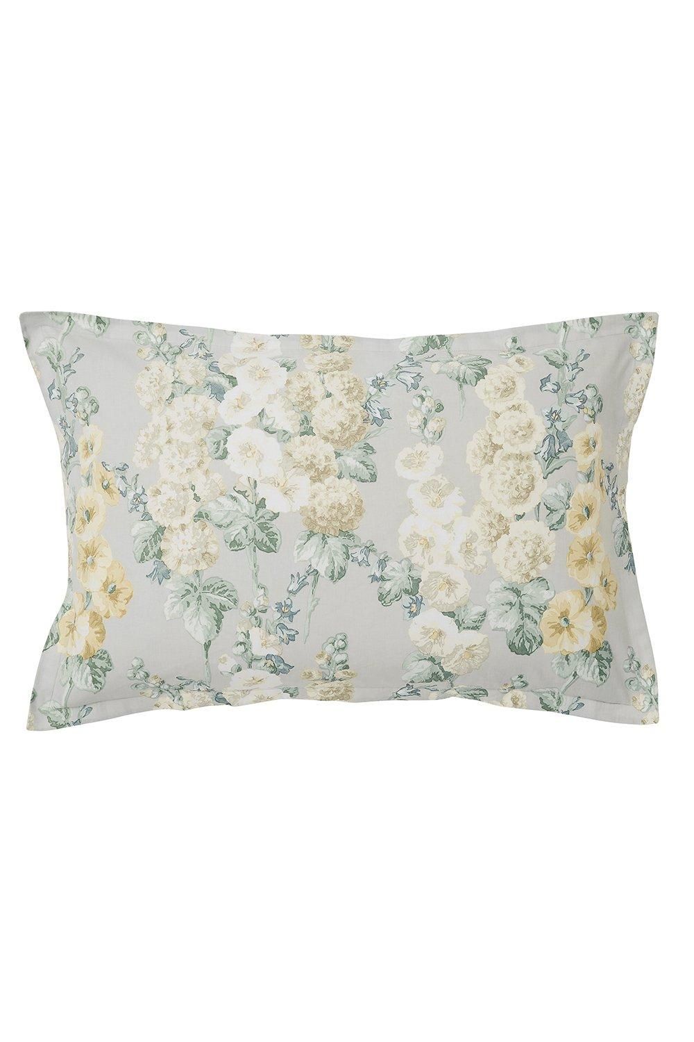 Sanderson 'Hollyhocks Cotton Duvet Cover Set in Silver 3