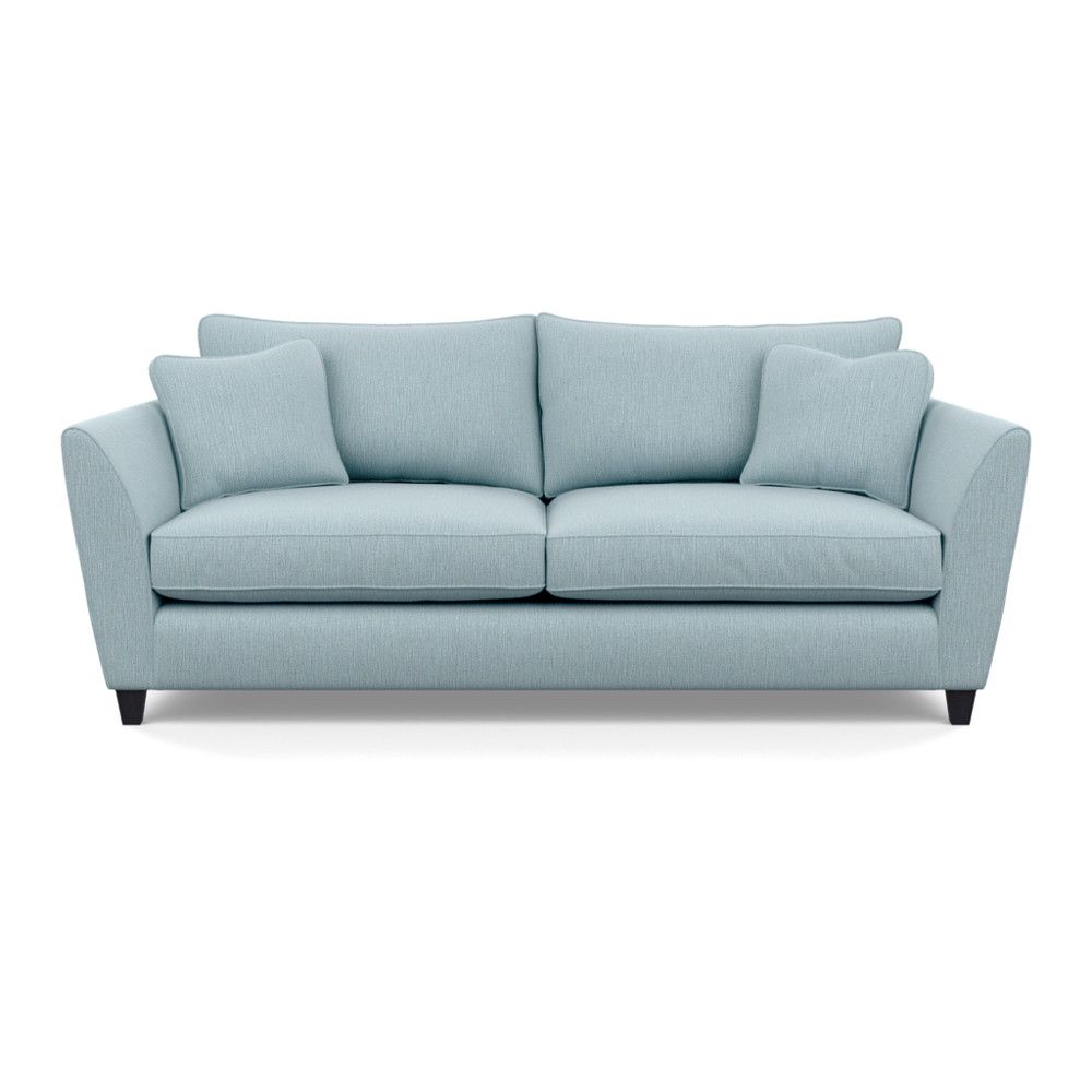 Heal's Torino 4 Seater Sofa Smart Linen Mix Duck Egg Black Feet