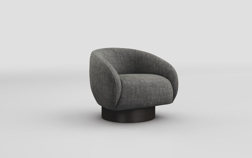 Black Fabric Baricella Swivel Chair