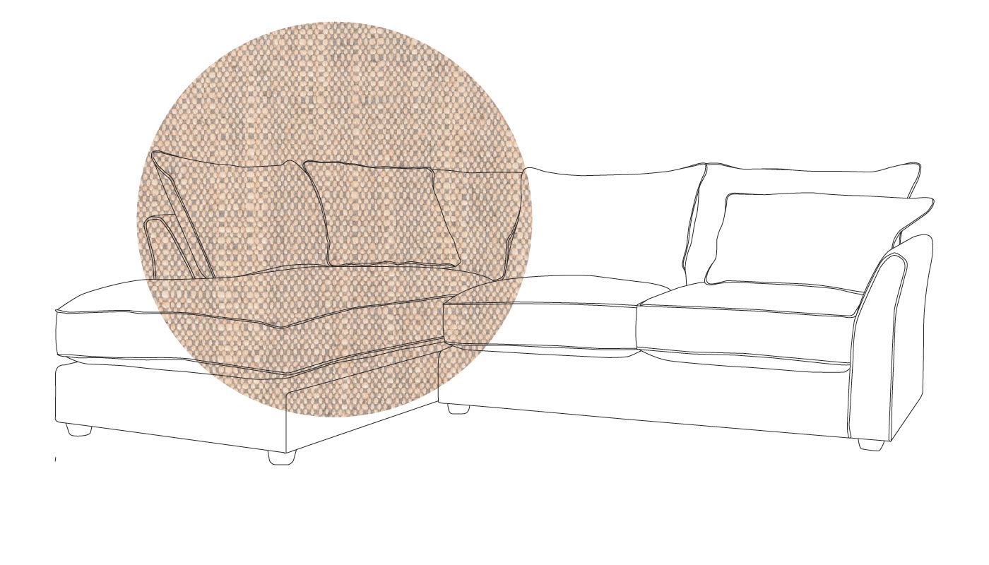 Heal's Tailor Left Hand Facing Corner Sofa Broad Weave Pebble Natural Feet