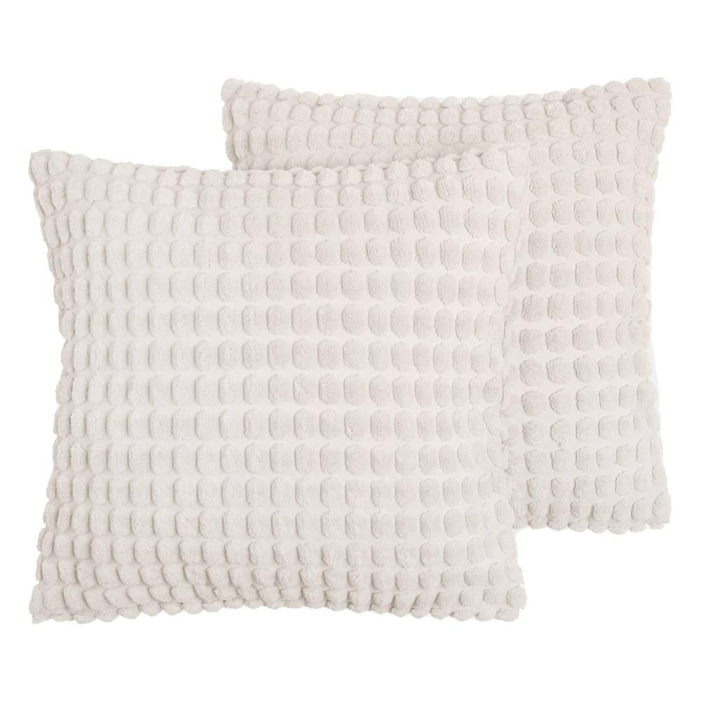 OHS 2 Pack Bobble Cushion Covers Home Decor Set in Cream