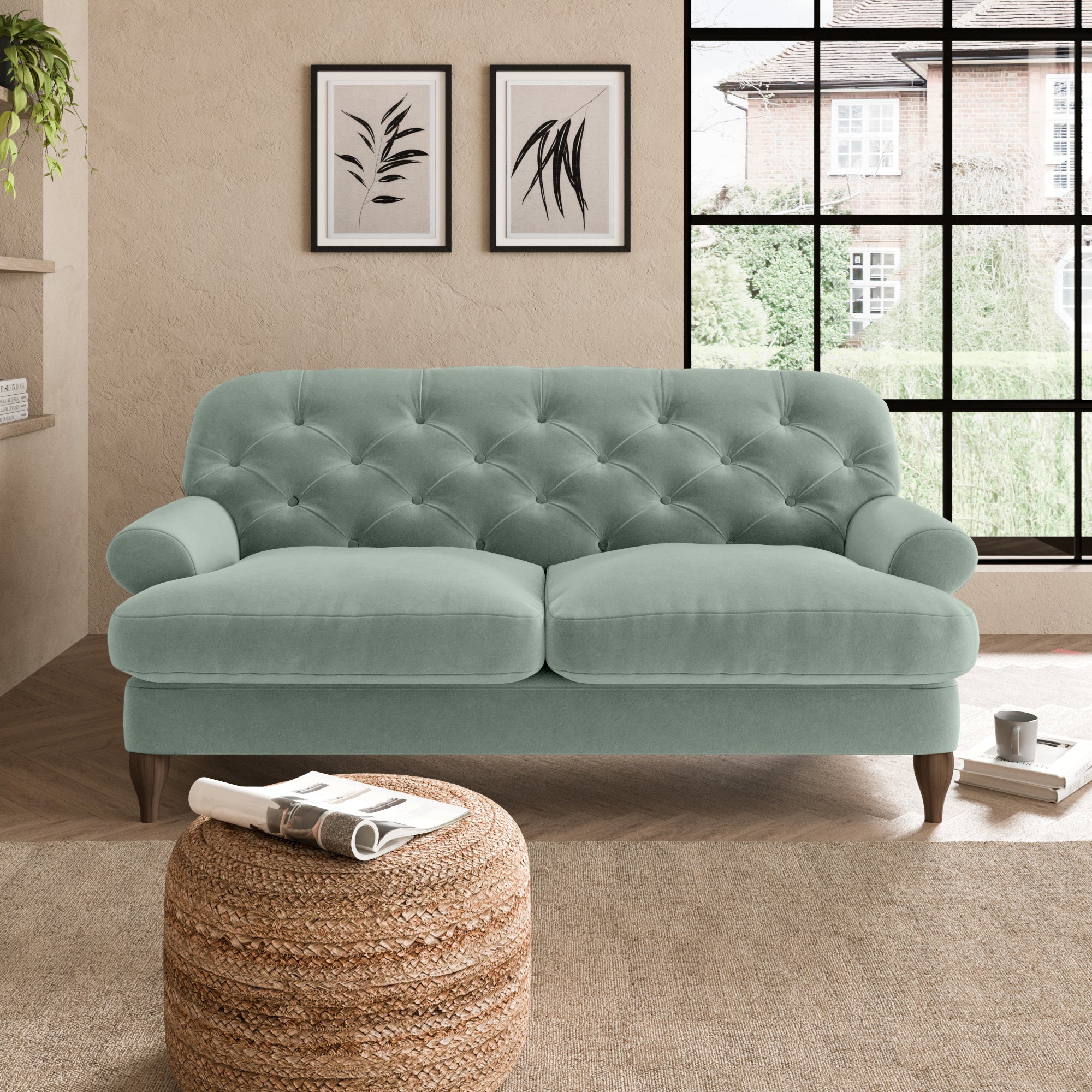 Canterbury Luxury Velvet 2 Seater Sofa Luxury Velvet Lilypad