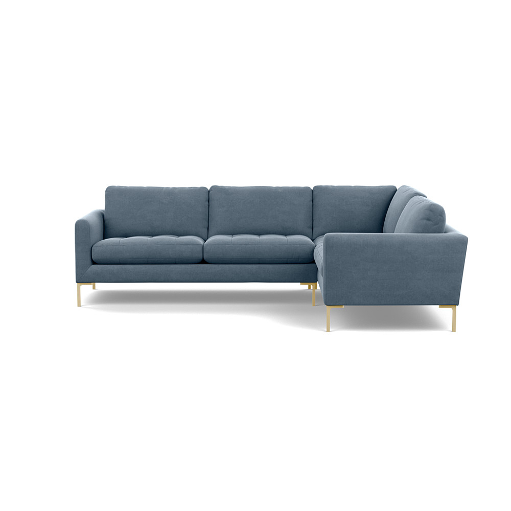 Heal's Eton Right Hand Facing Corner Sofa Capelo Linen-Cotton Mineral Brass