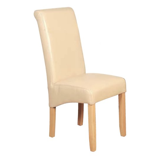 Sika Leather Air Dining Chair In Cream