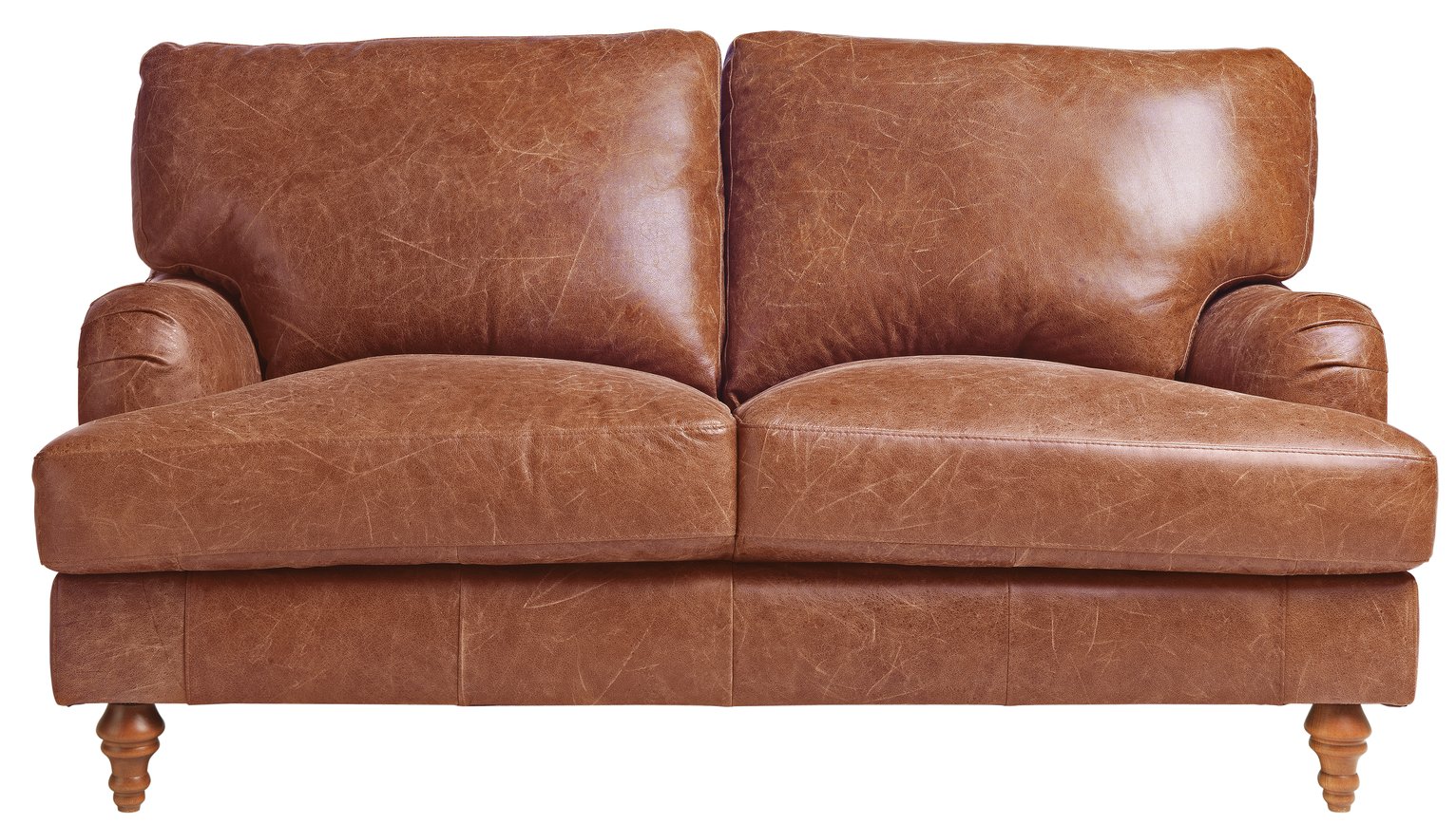 Habitat Livingston 2 Seater Leather Sofa - Tan