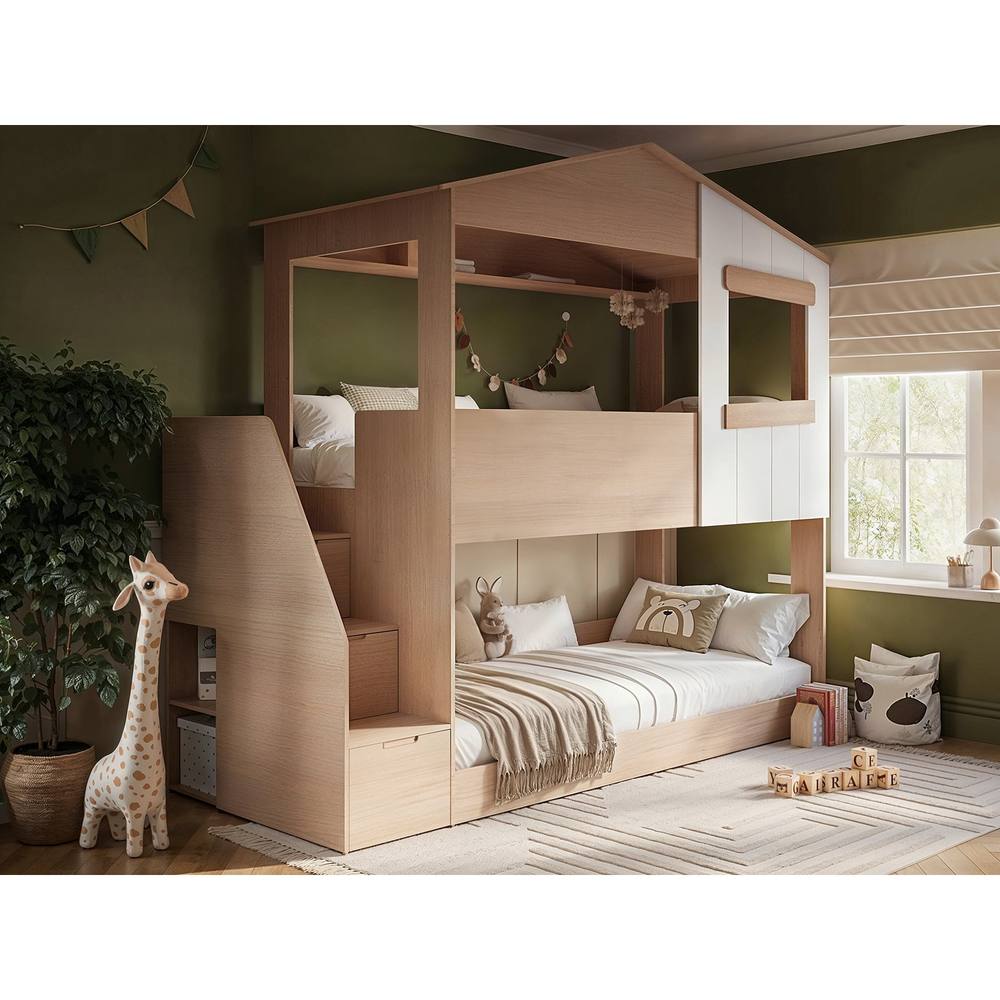 Flair Dreamland House Staircase Bunk Bed in Brown