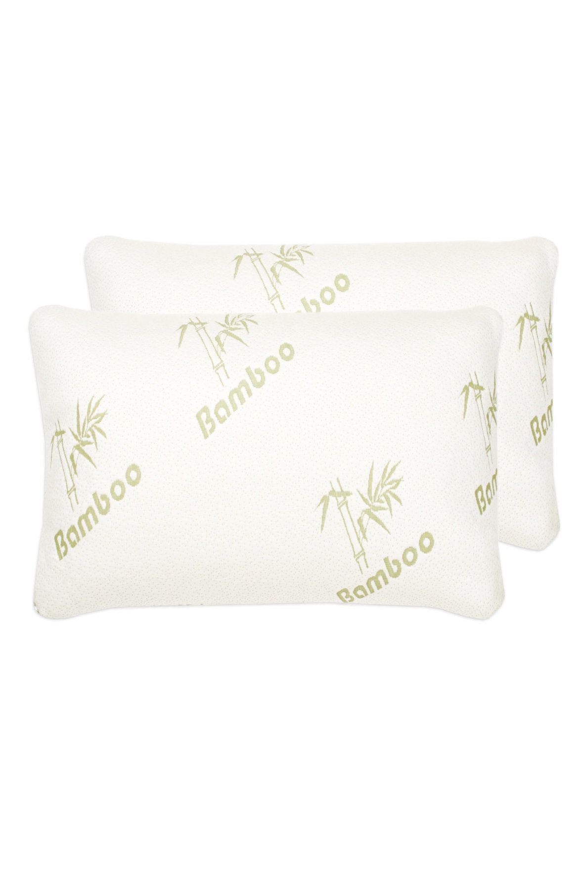 Ezysleep Medium Support Bamboo Memory Foam Pillow Pair in White