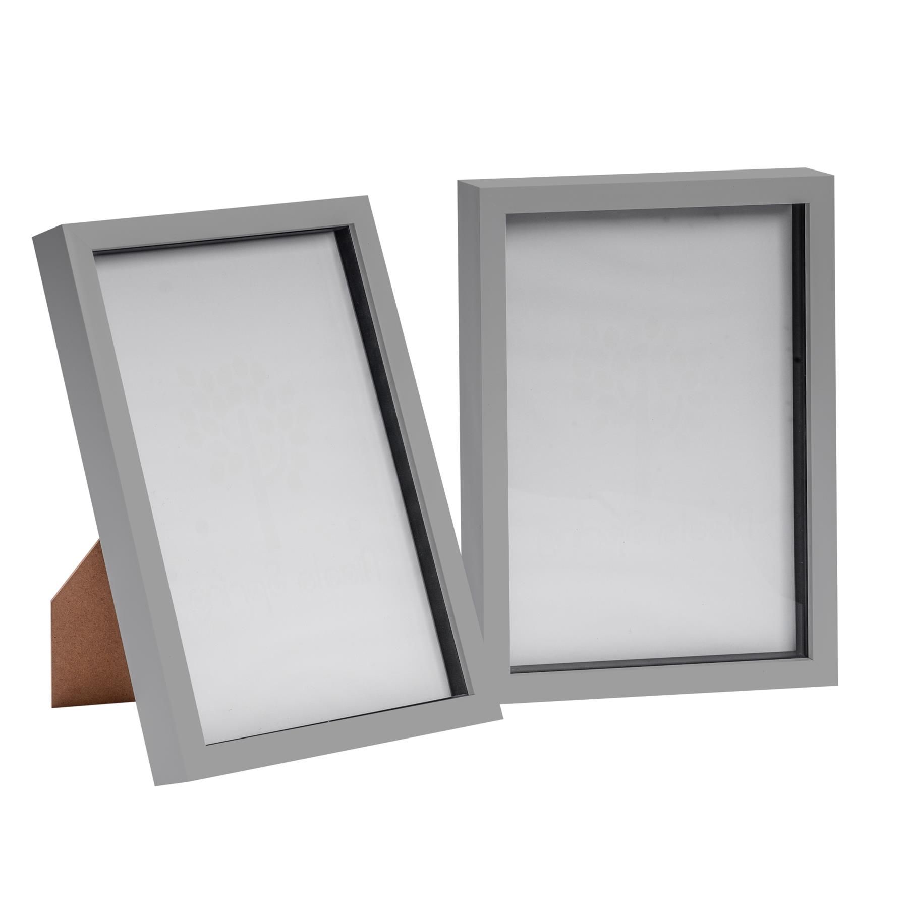 Nicola Spring 3D Box Photo Frame - A4 (8 x 12") - Pack of 2 in Grey