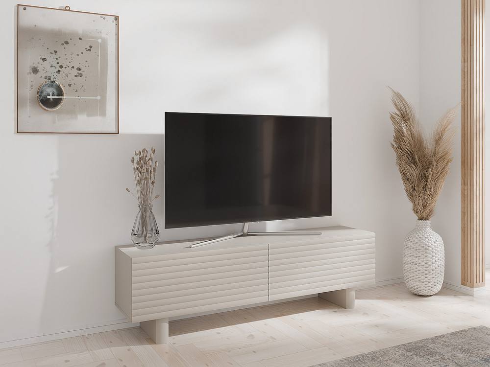 Vente-unique TV Unit With 2 Doors In MDF - 150 Cm - Beige - LUDIMA
