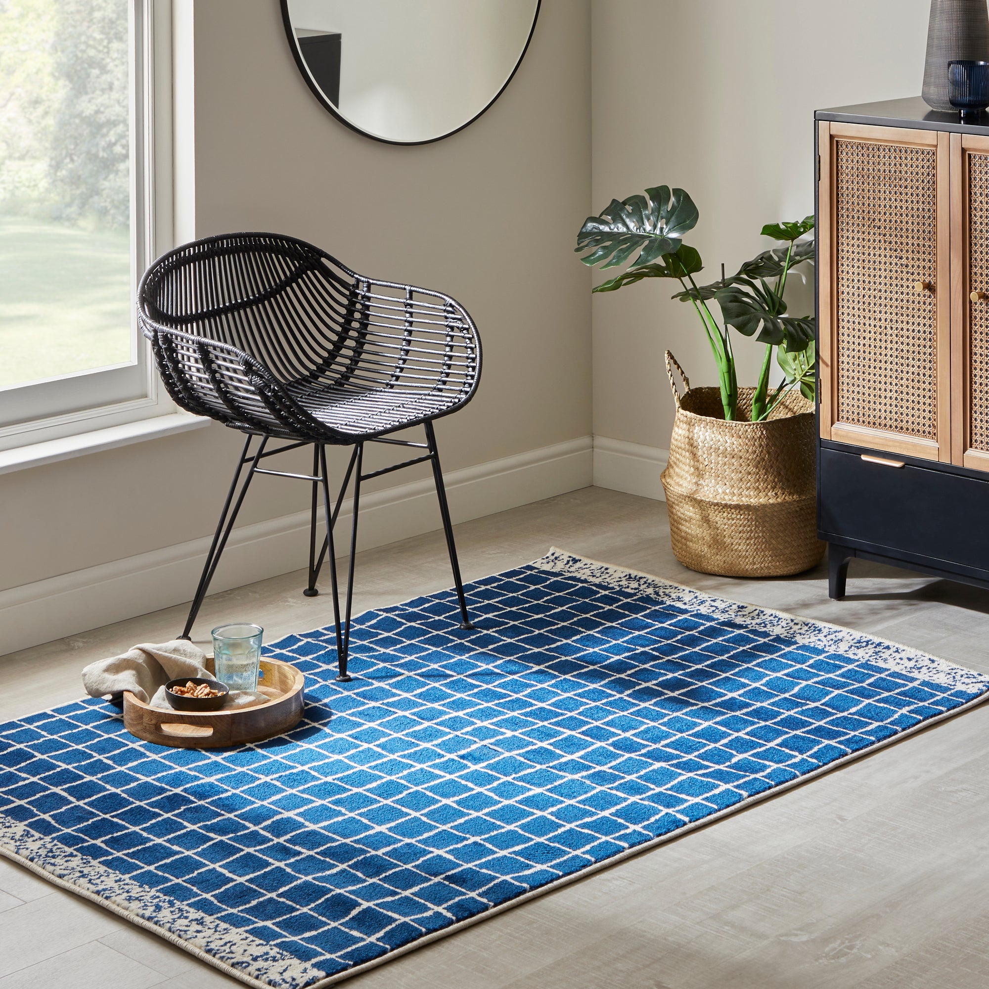 Check Rug Check Royal Blue