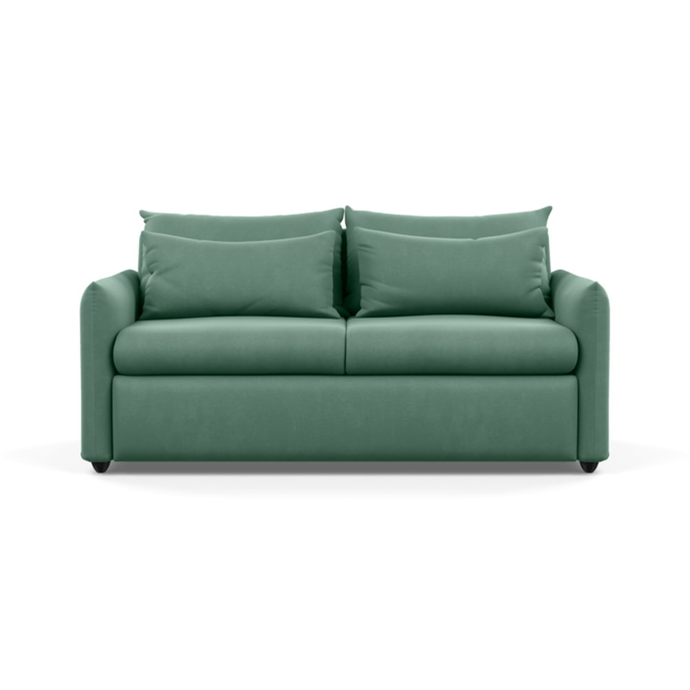 Heal's Pillow Sofa Bed Smart Velvet Jade Black Feet