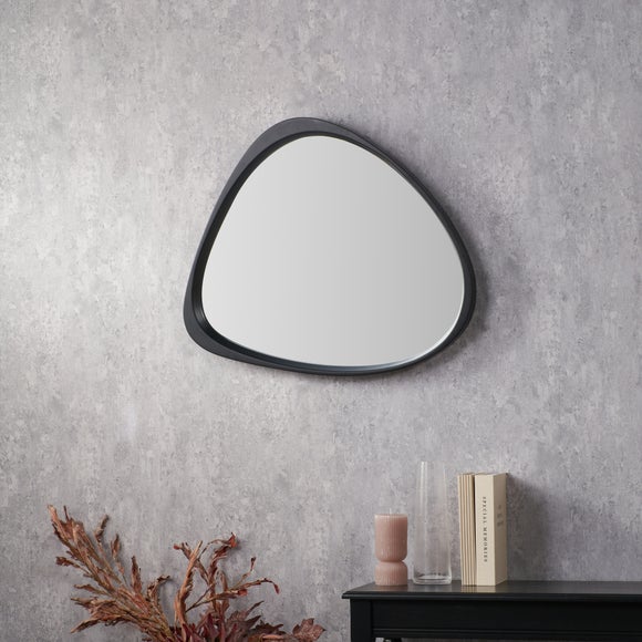 Wood Veneer Curved Wall Mirror