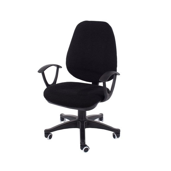 Paula Fabric Office Chair In Black With Adjustable Height