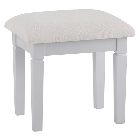 Skokie Wooden Dressing Stool In Grey