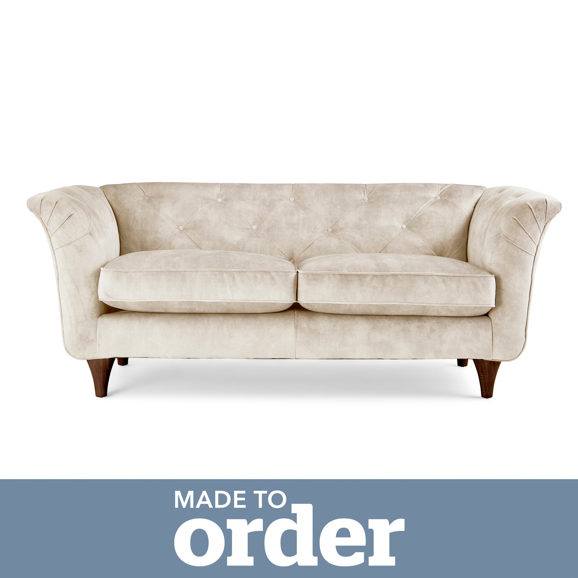 Jaipur 2 Seater Sofa Slub Velvet Slub Velvet Natural