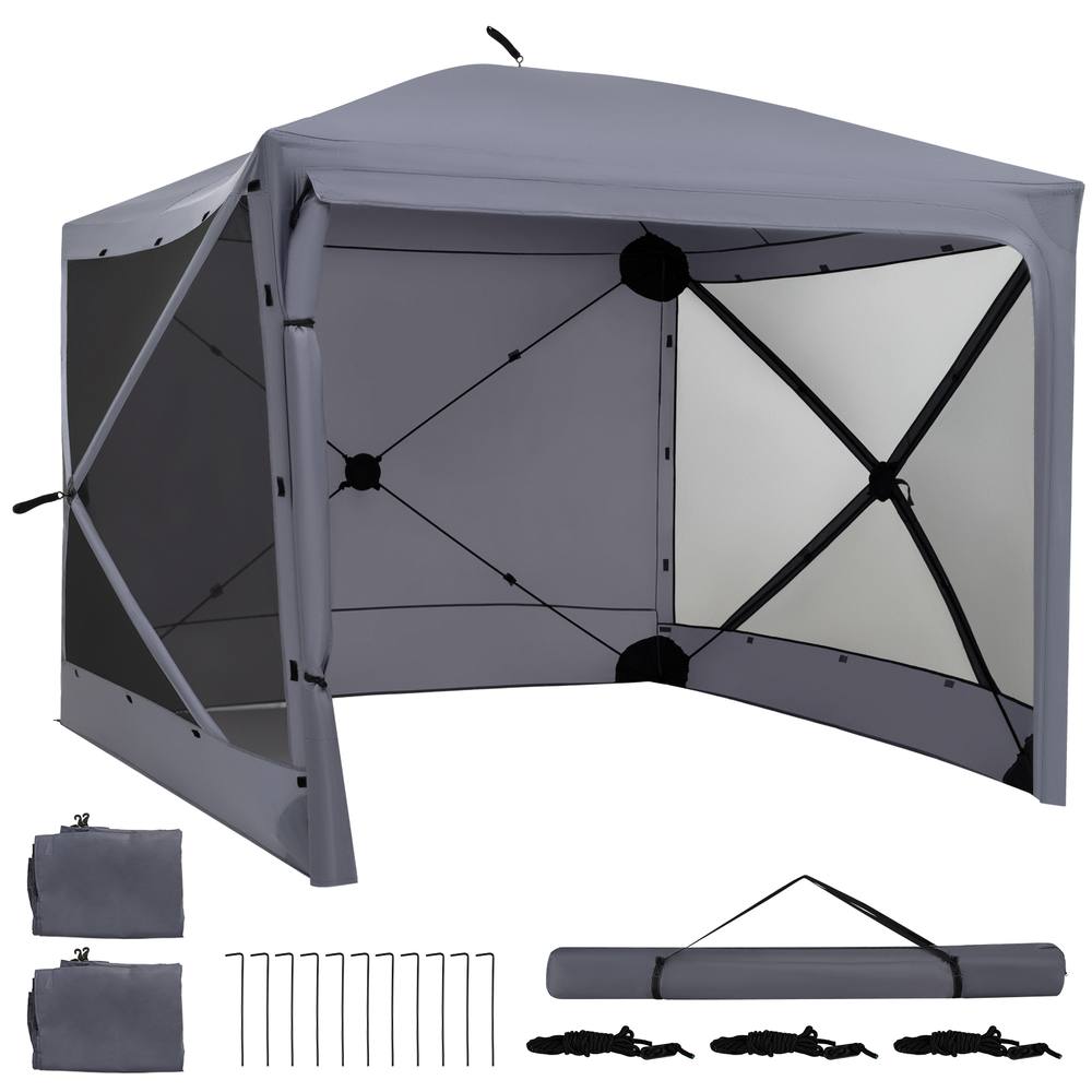 Costway Pop up Gazebo Tent Instant Setup Screen House Outdoor Canopy Shelter in Grey