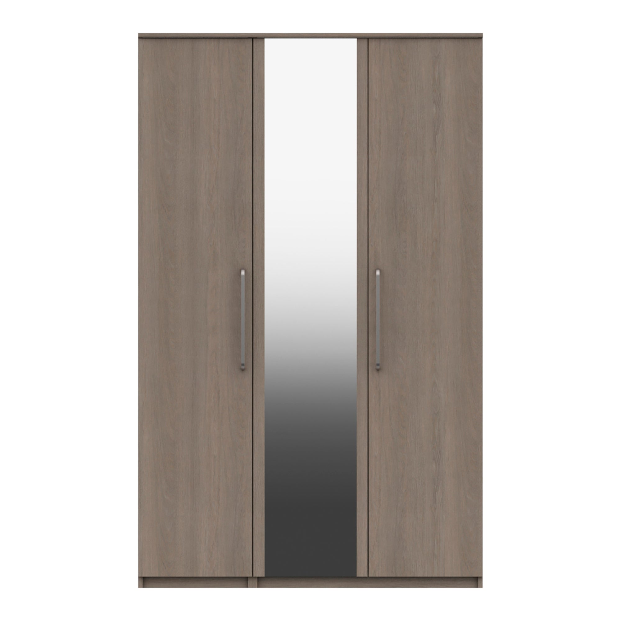 Parker 3 Door Mirrored Wardrobe Brown