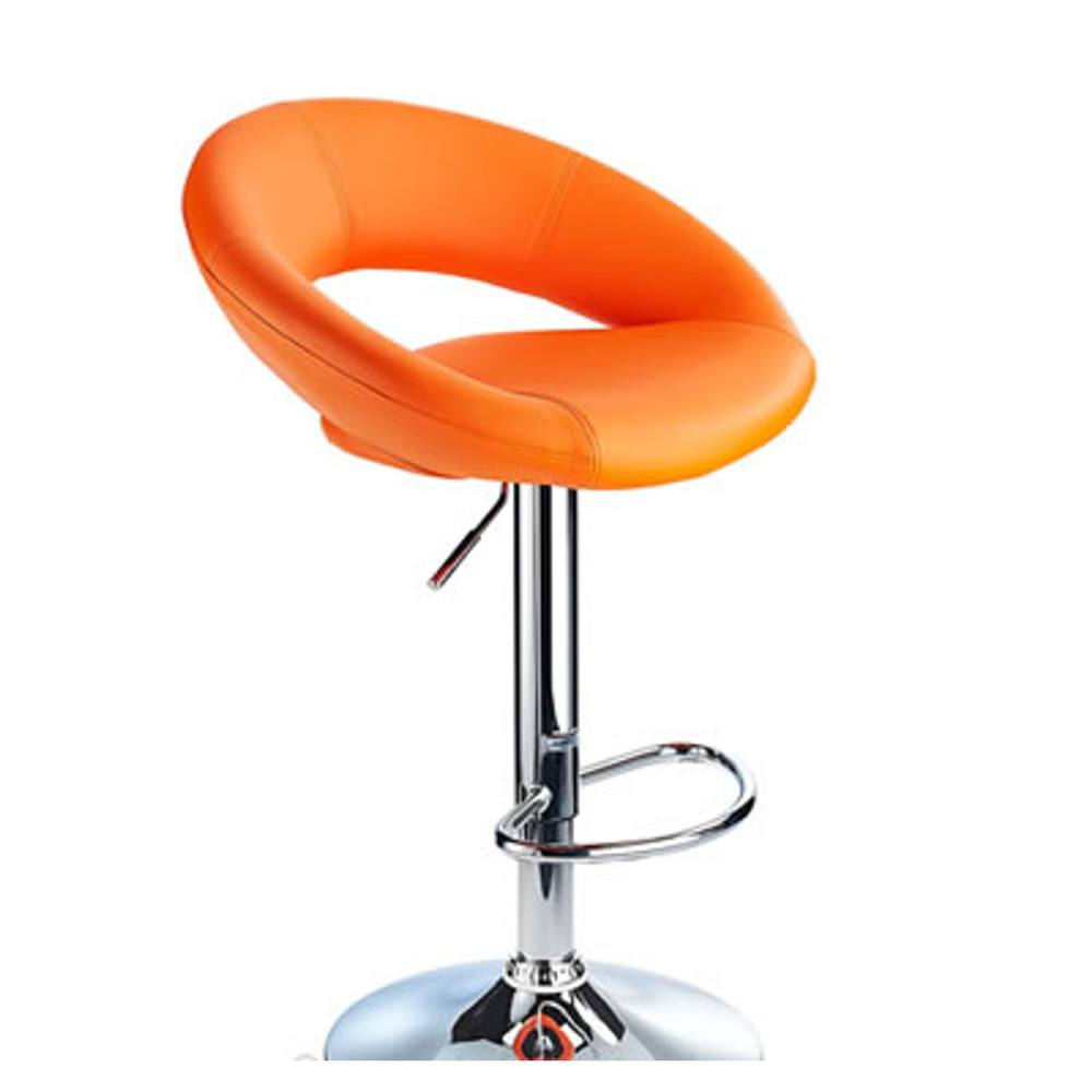 netfurniture Envy Orange Breakfast Bar Stool Curvy Height Adjustable