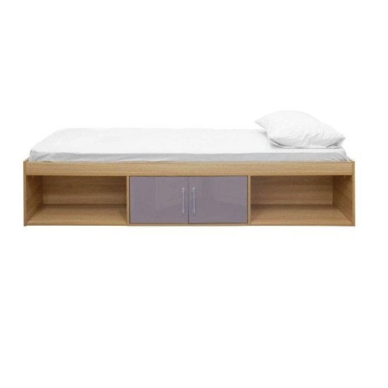 Dakoto Single Cabin Bed In Grey And Matt Oak Finish