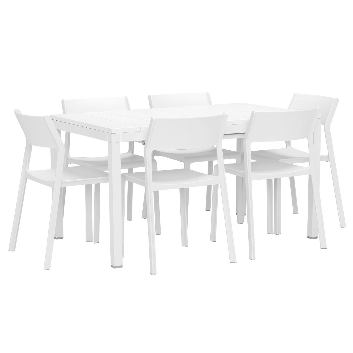 Varuna Extending Garden Dining Table and 6 Calisto Dining Chairs in Bi
