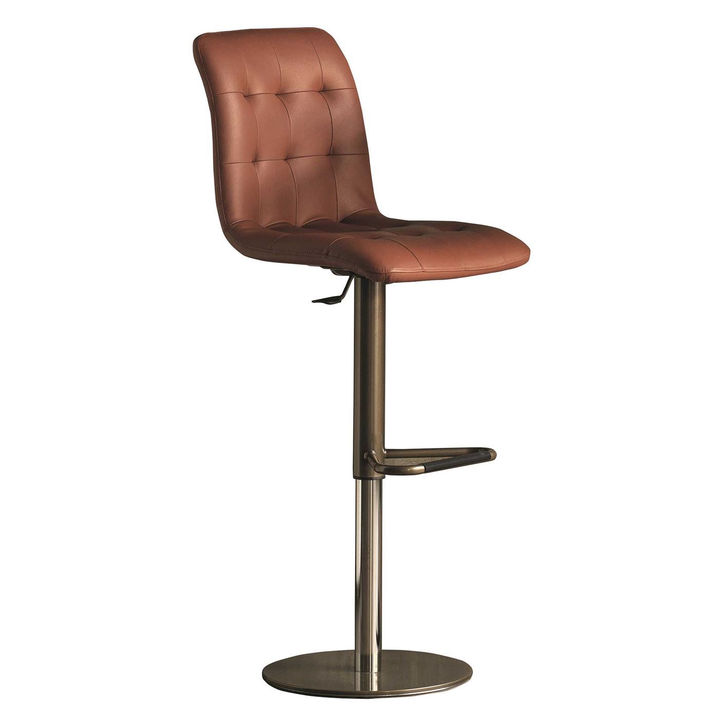 Bontempi Kuga Leather Barstool, Premium Nappa Burnt Clay