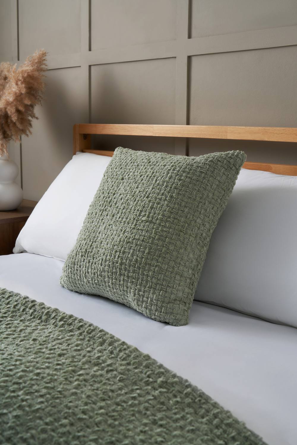 BHS Cross Weave Cushion in Green