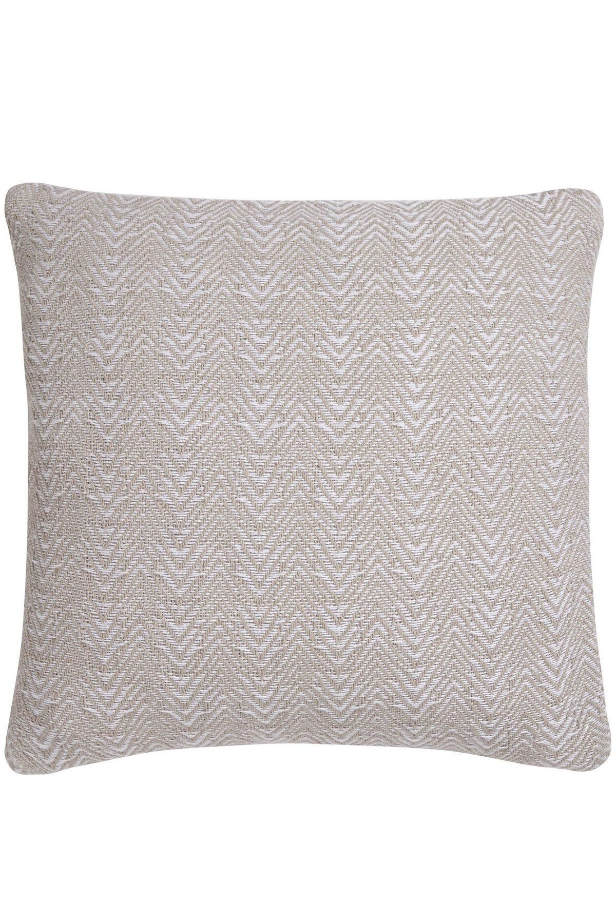 Appletree 'Herringbone' Filled Cushion 100% Cotton With Textured Weave in Natural