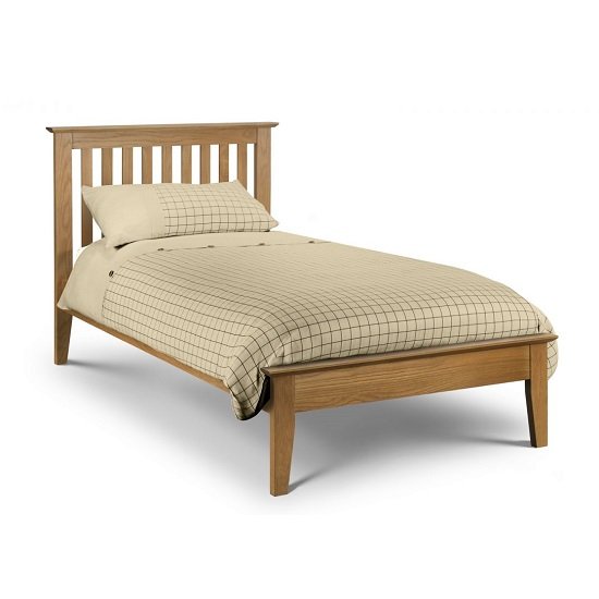 Cayuga Wooden Single Size Bed In Oak Sheen Lacquer Finish