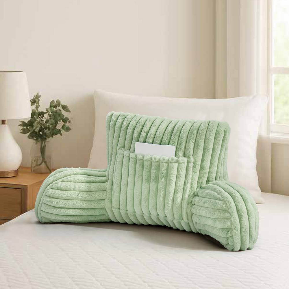 GAVENO CAVAILIA Super Comfy Ribbed Warm Cuddle Cushion in Light Green