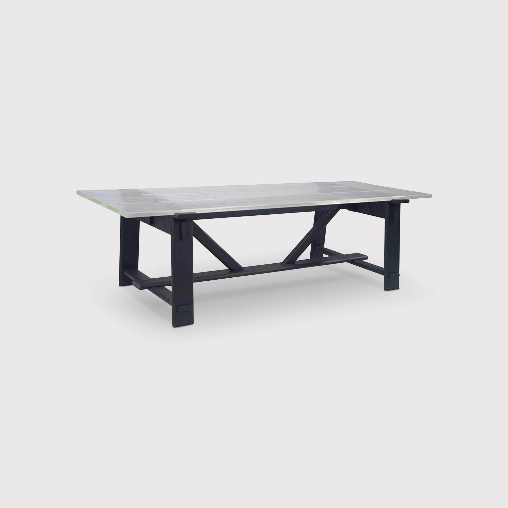 Timothy Oulton Iceberg Dining Table 260cm, Neutral Glass | W260cm | Barker & Stonehouse
