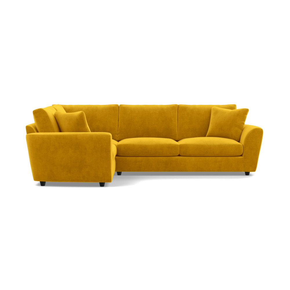 Heal's Snooze Left Hand Facing Corner Sofa Smart Luxe Velvet Canary Black