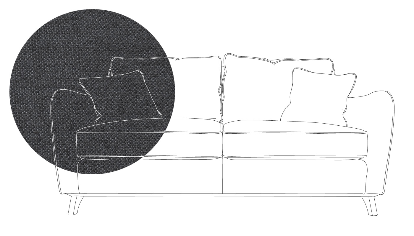 Heal's Ravello 3 Seater Sofa Linen Mix Dark Grey Natural