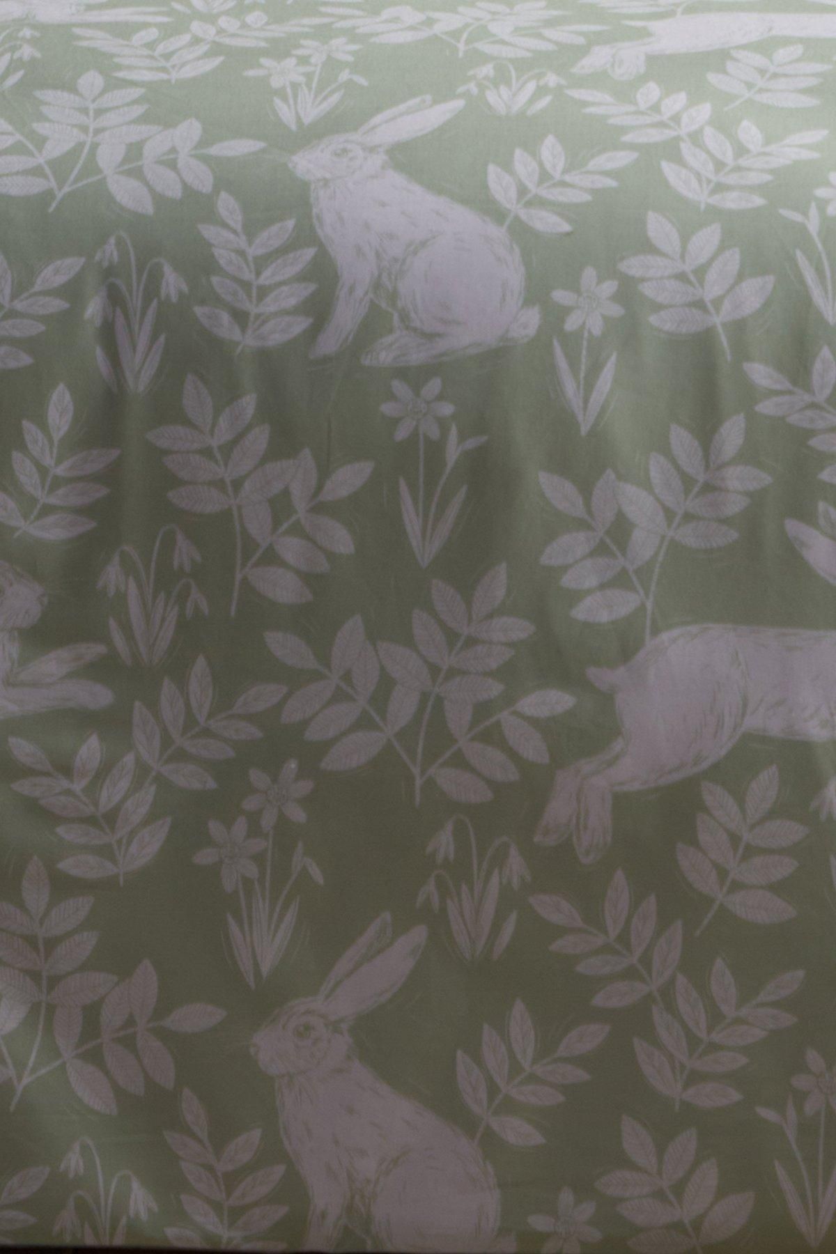 Dreams & Drapes 'Spring Rabbits' Reversible Duvet Cover Set in Green 3