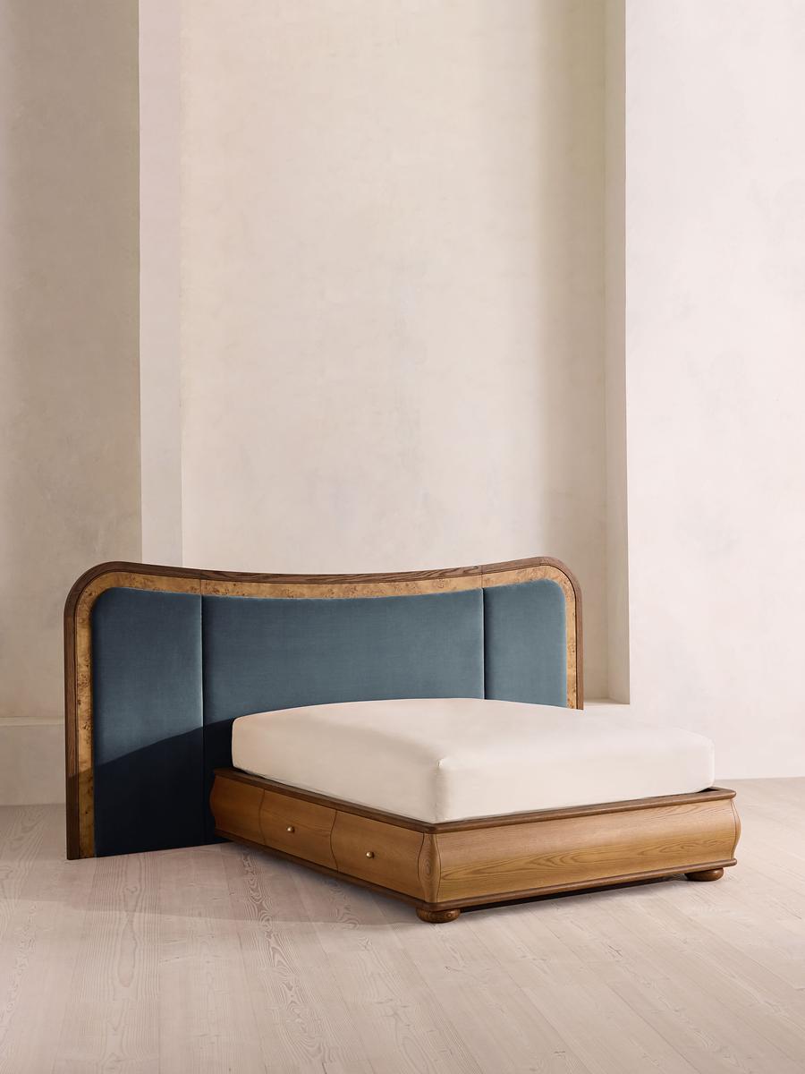 Alana Bed, Super king, Velvet, Grey Blue