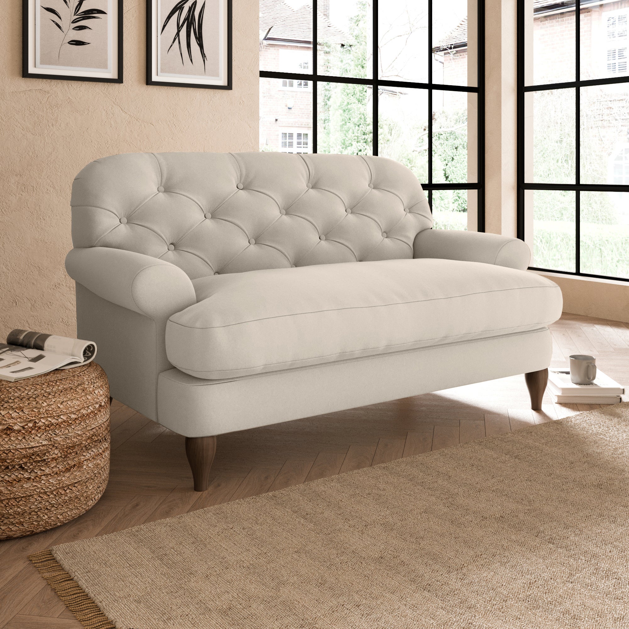 Canterbury Luxury Velvet Snuggle Chair Luxury Velvet Natural