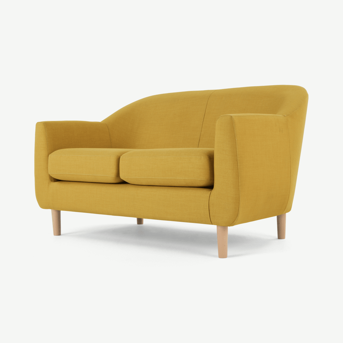Tubby 2 Seater Sofa, Retro Yellow Fabric