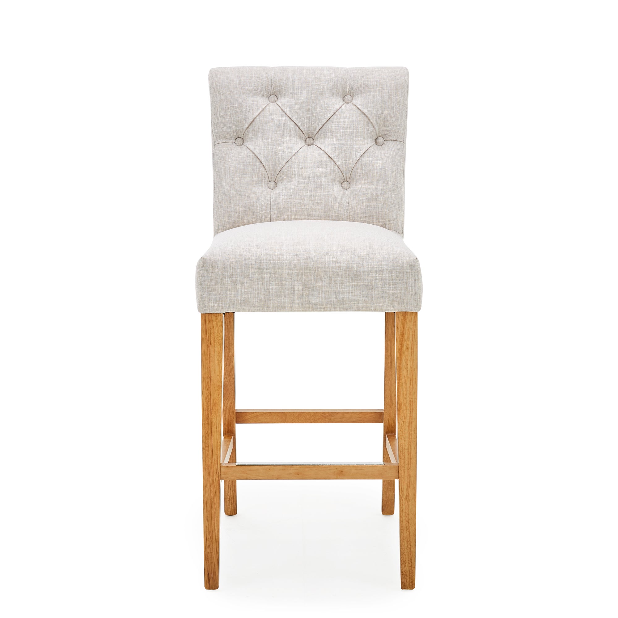 Newbury Bar Stool Natural Linen Brown and Grey