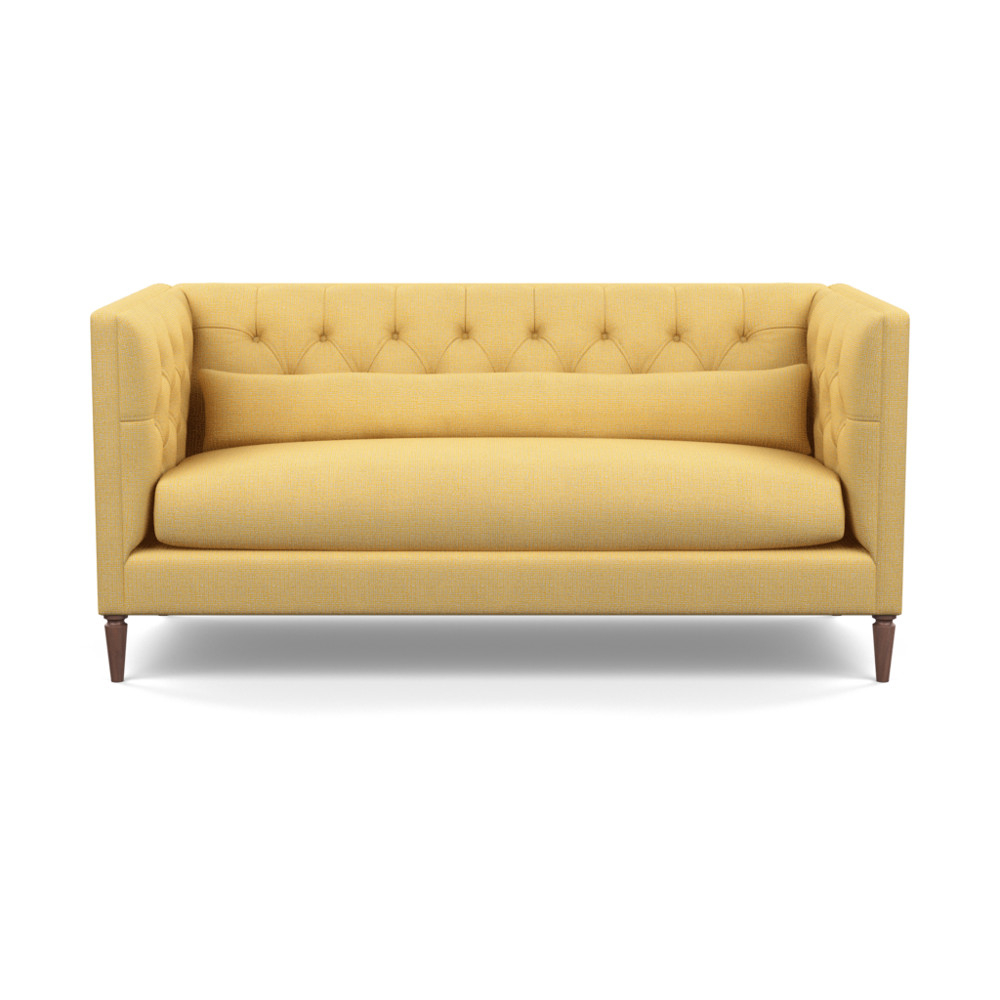 Heal's Balmoral 3 Seater Sofa Tejo Recycled Ochre Walnut Feet