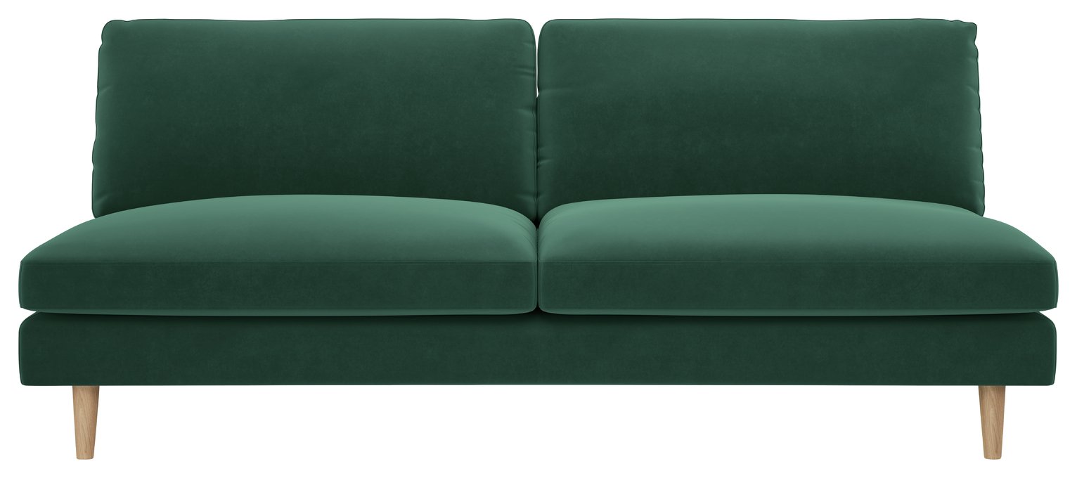 Habitat Teo 3 Seater Velvet Sofa - Green