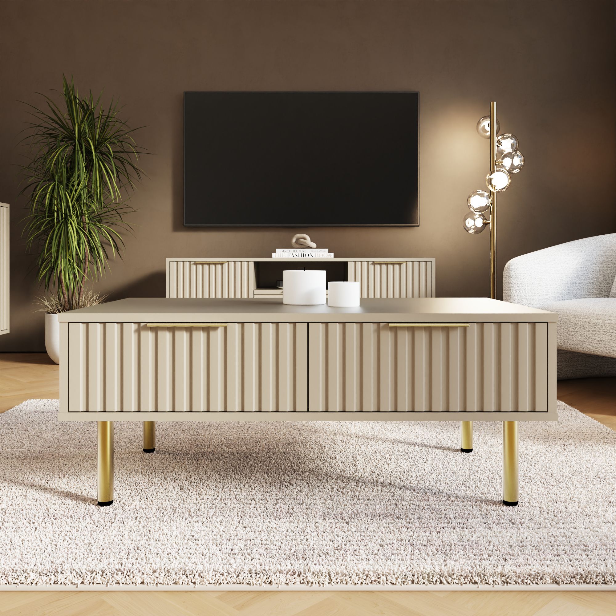 GFW Nervata Coffee Table in Ivory