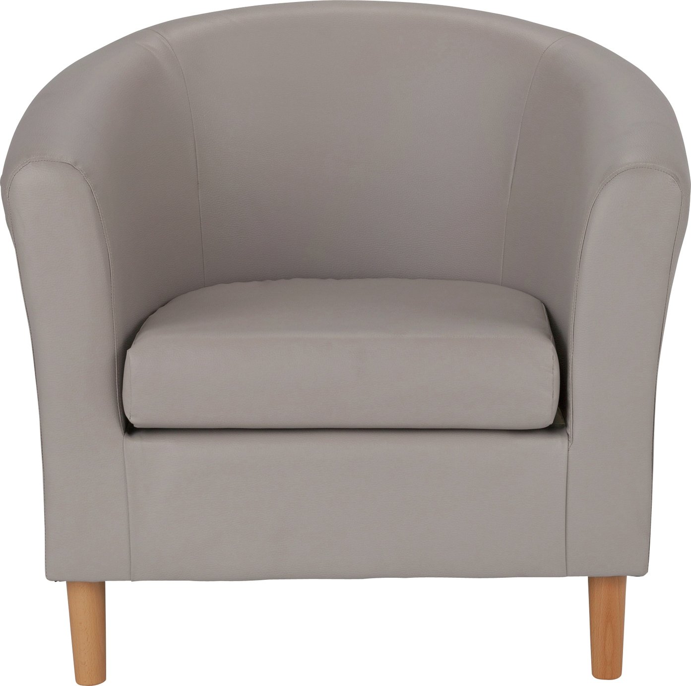 Argos Home Faux Leather Tub Chair - Mocha