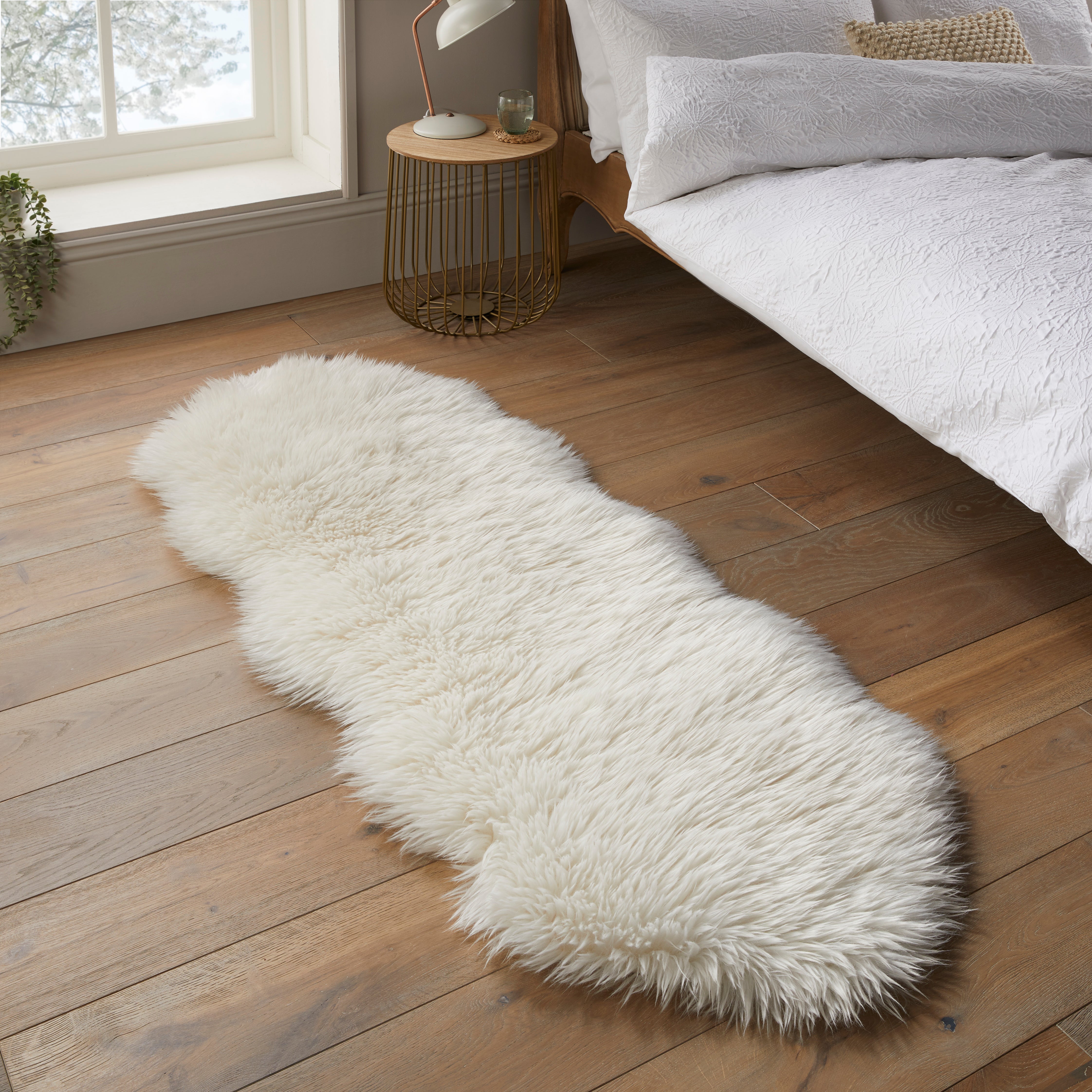 Luxe Double Pelt Faux Sheepskin Rug Luxe Ivory