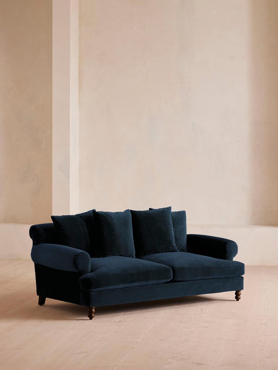 Audrey Two Seater Sofa, Velvet, Royal Blue