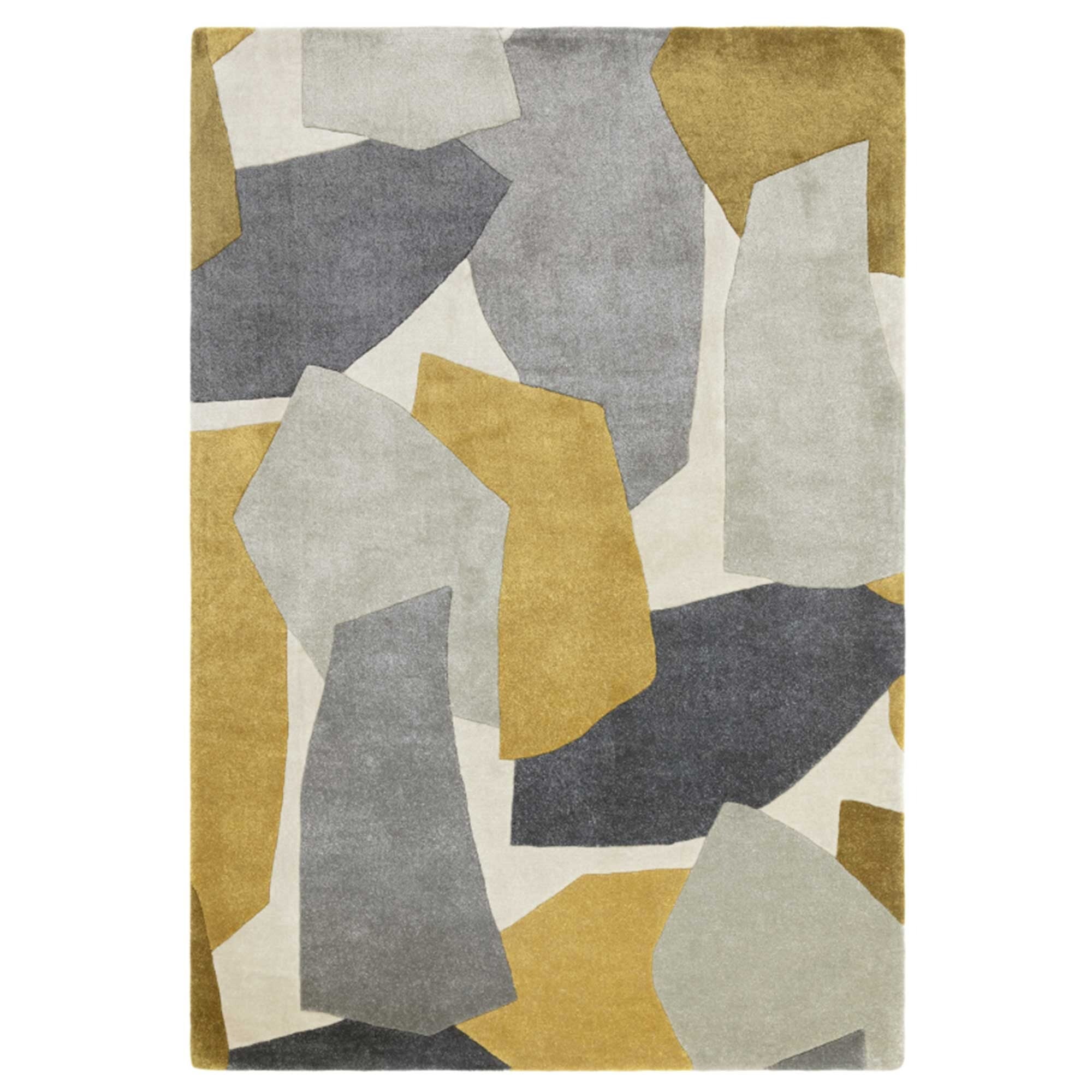 Trallo Ochre Grey 160x230cm Rug, Square | Barker & Stonehouse