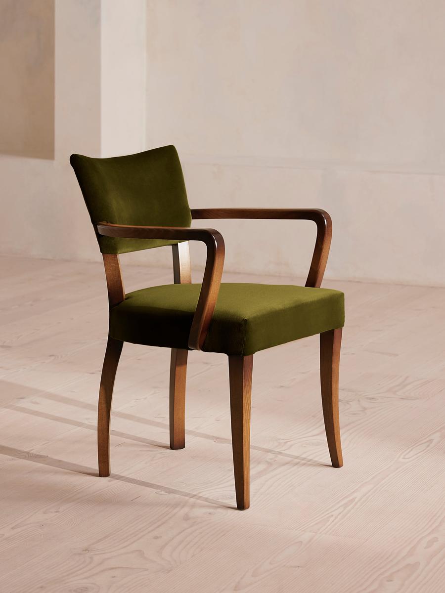 Molina Dining Armchair, Velvet, Olive