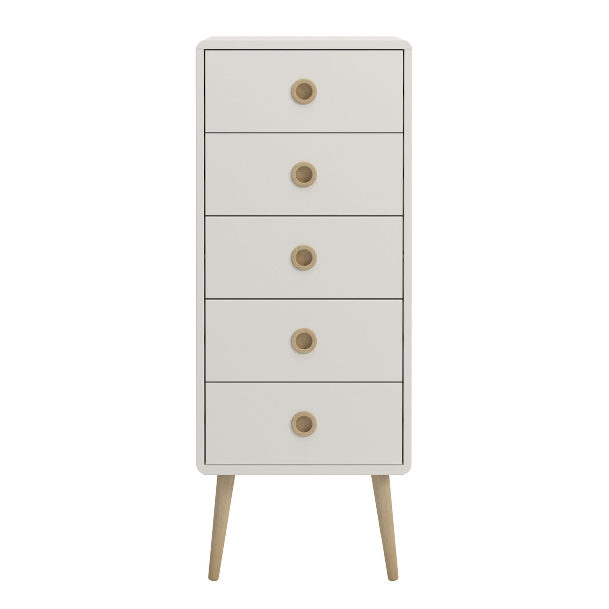 Softline 5 Drawer Tallboy White
