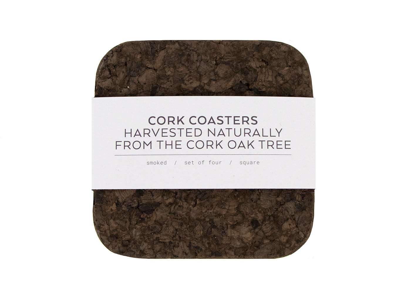 Liga Smoked Cork Square Coaster Set of 4