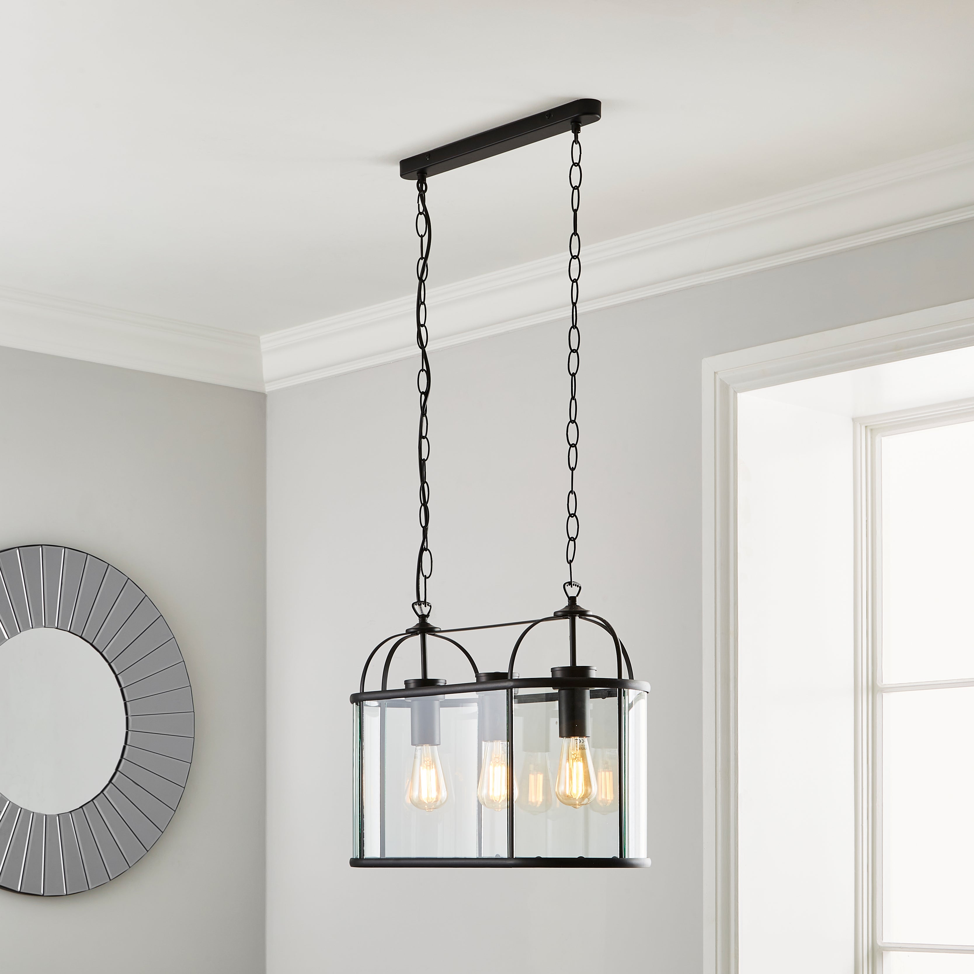 Hurricane 3 Light Black Ceiling Fitting Black
